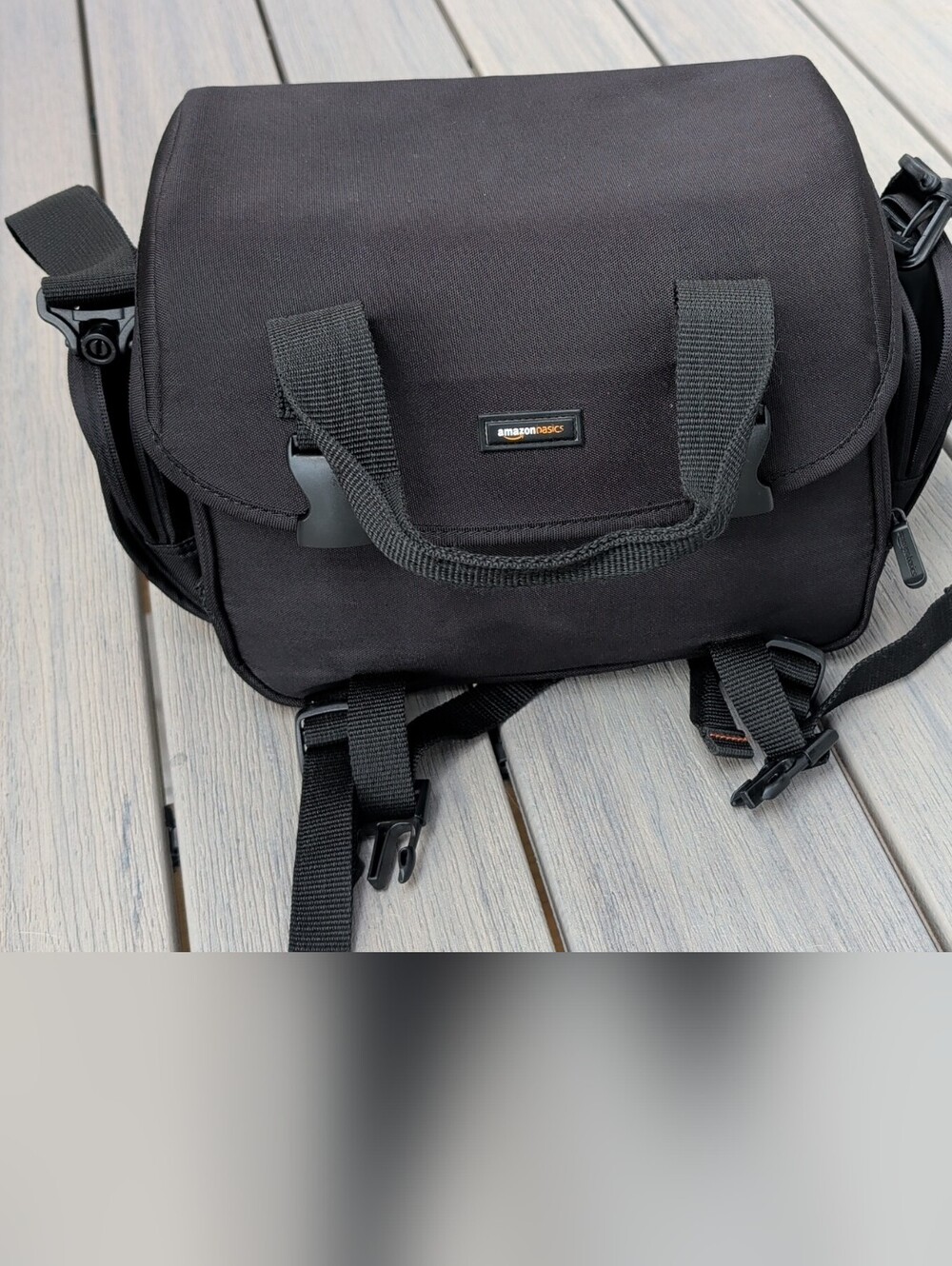 Black Messenger Camera Bag - Padded Travel Shoulder Bag